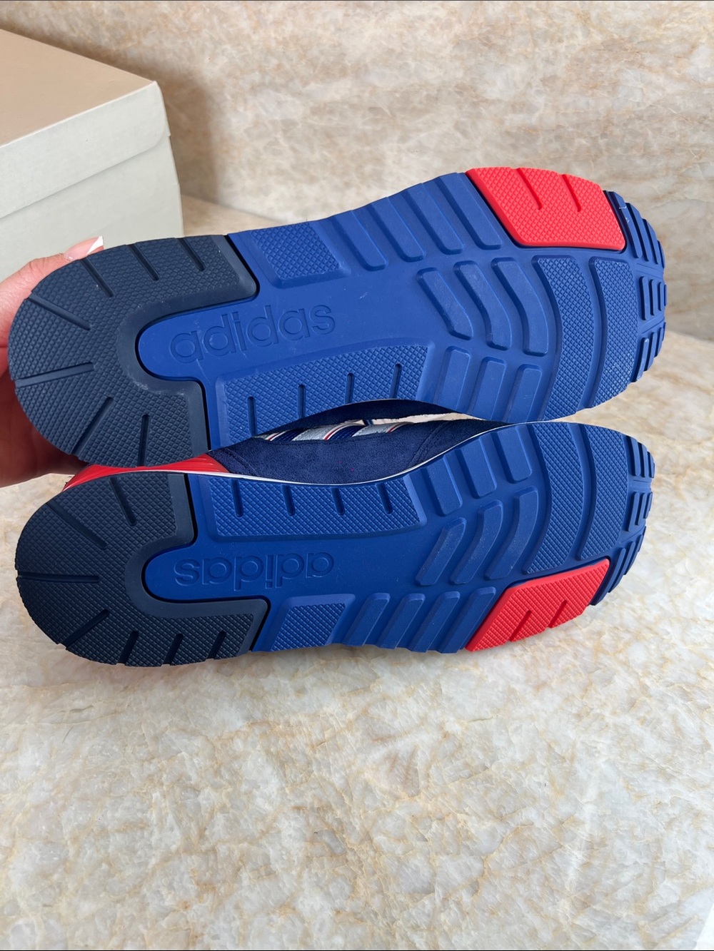 Runs 80s adidas Navy Blue, White & Red Athletic Sneakers - Picture 2 of 6